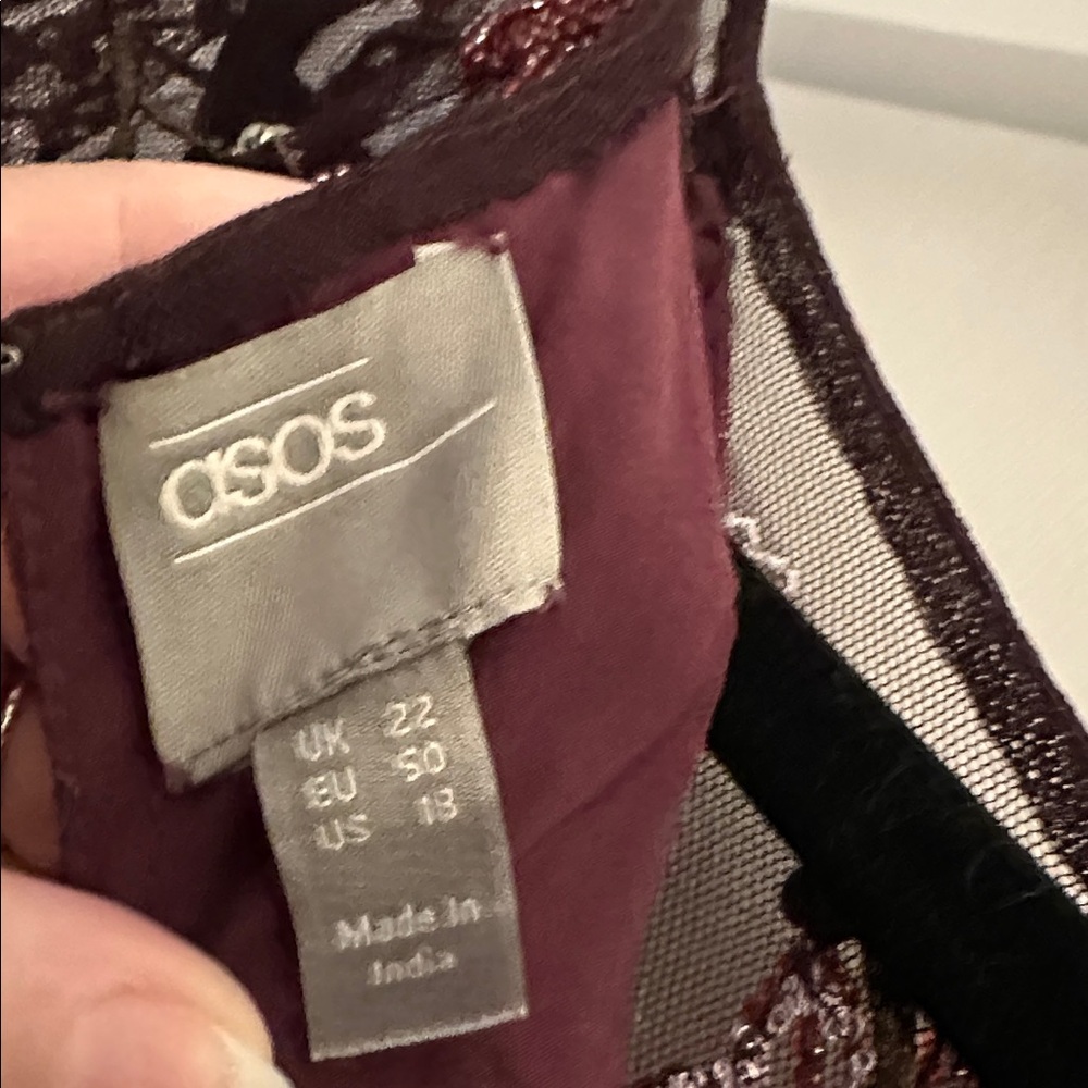 ASOS Curve Dark Purple beaded Maxi Dress 18 - Picture 8 of 8
